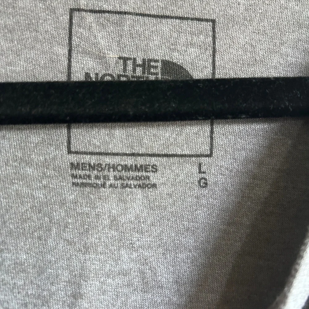 The North Face Mens Gray Long Sleeve Half Dome Logo Graphic T-Shirt Size L